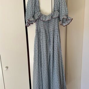 DOEN Blue Polka Dot Dress